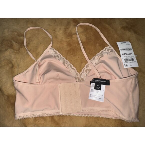 INC International Concepts Women's Lace-Trim Bralette, Almond Latte, Size M, NWT - Picture 3 of 4
